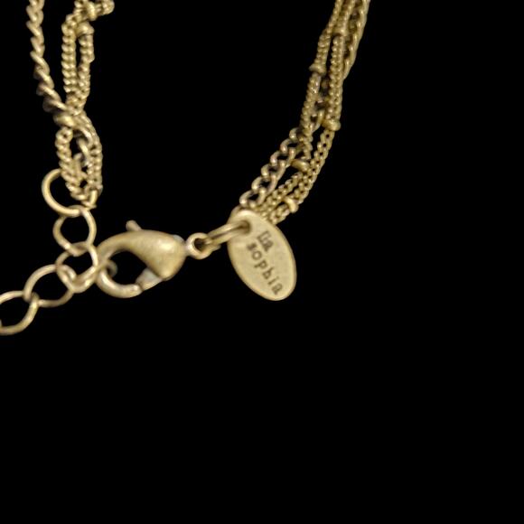 La Sophia Pendant Necklace Multi Stone Abalone Shell & Jasper Accents 2.35” - Picture 6 of 6